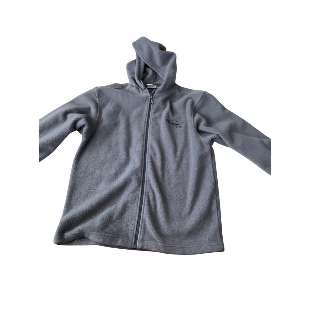 Disneyland Paris Fleece‎ Zip Up Hoodie Gray Mickey Mouse Castle Embroidered - Picture 1 of 4